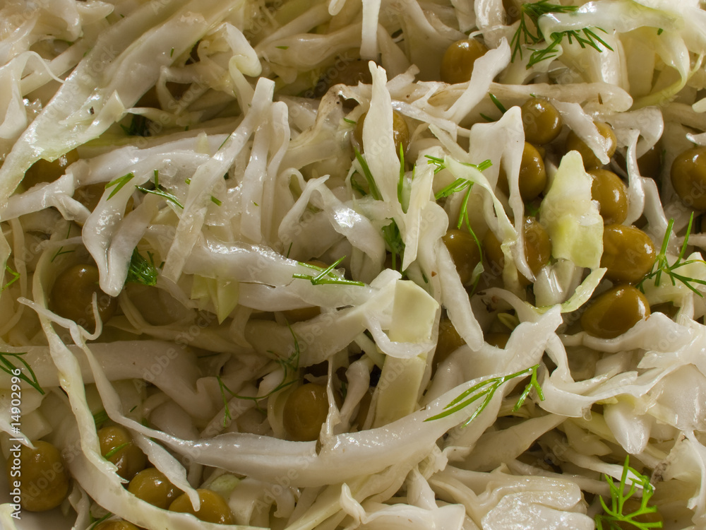 Salad with cabbage and a green peas Salad with cabbage and a green peas