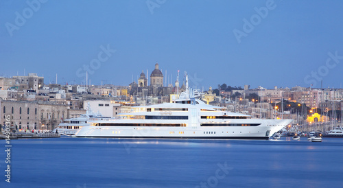 super yacht in a marina