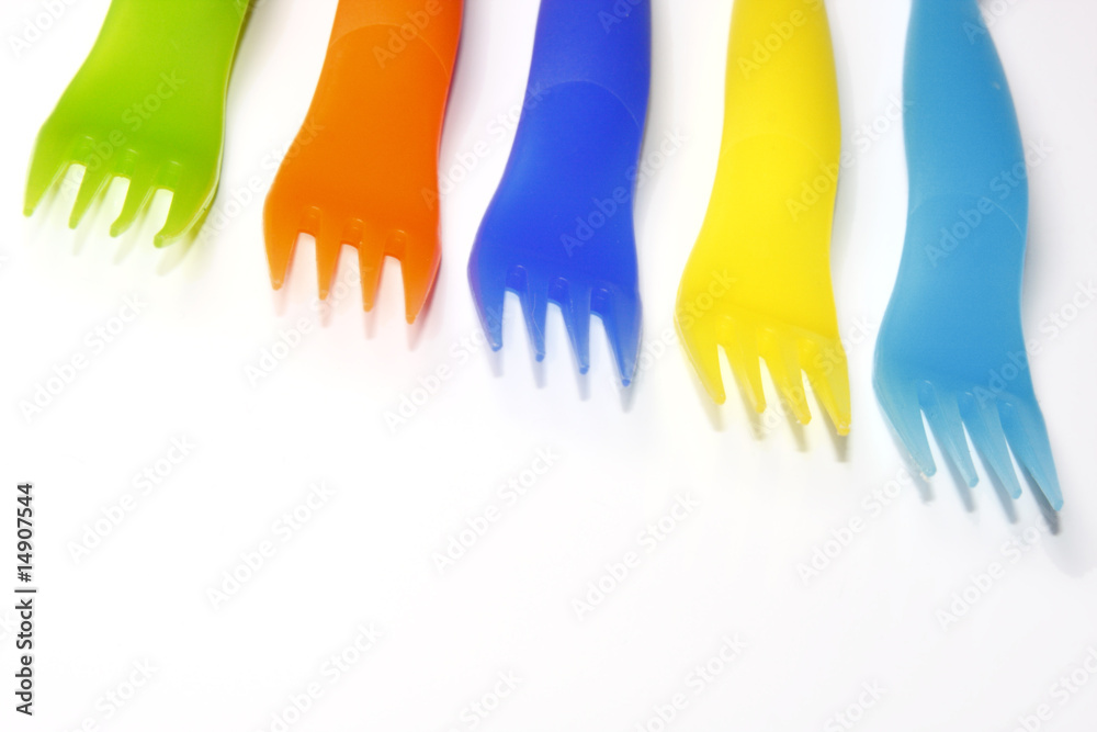 Obraz premium plastic forks background
