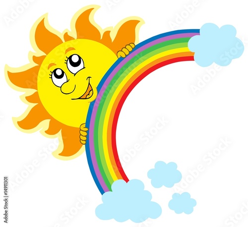 Lurking Sun with rainbow