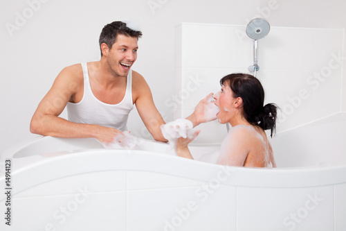 couple in bath tub