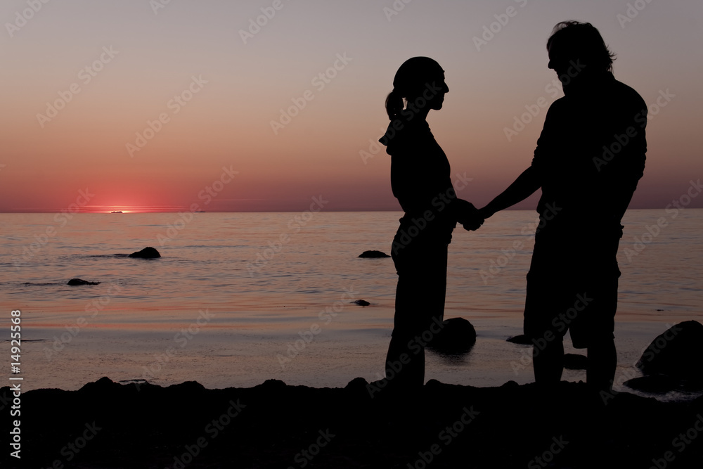 Romantic Silhouette on the Beach