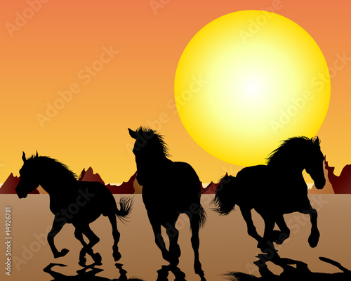 horses silhouettes
