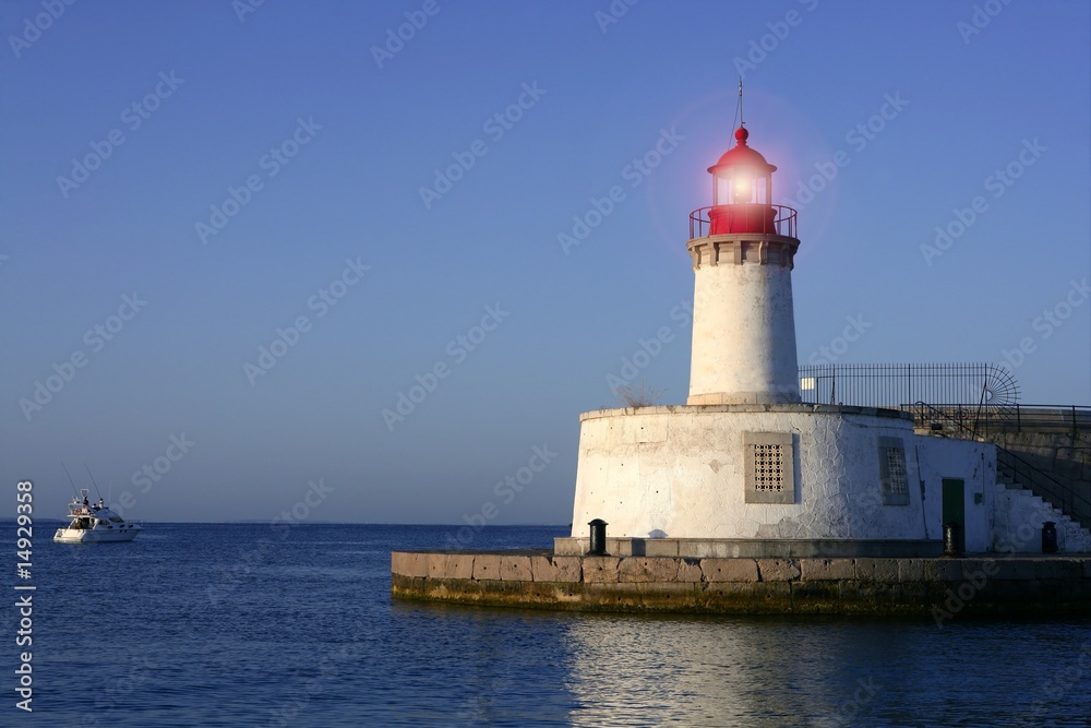 Lighthouse in balearic Islands Ibiza city
