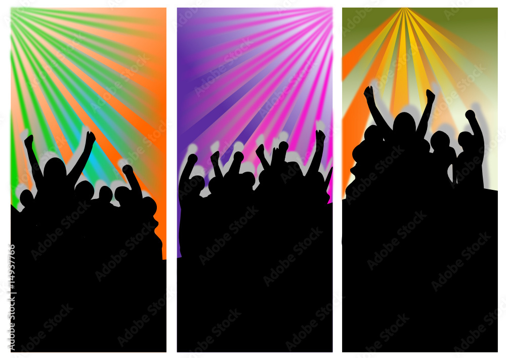 Fototapeta premium Set von Disco Flyern