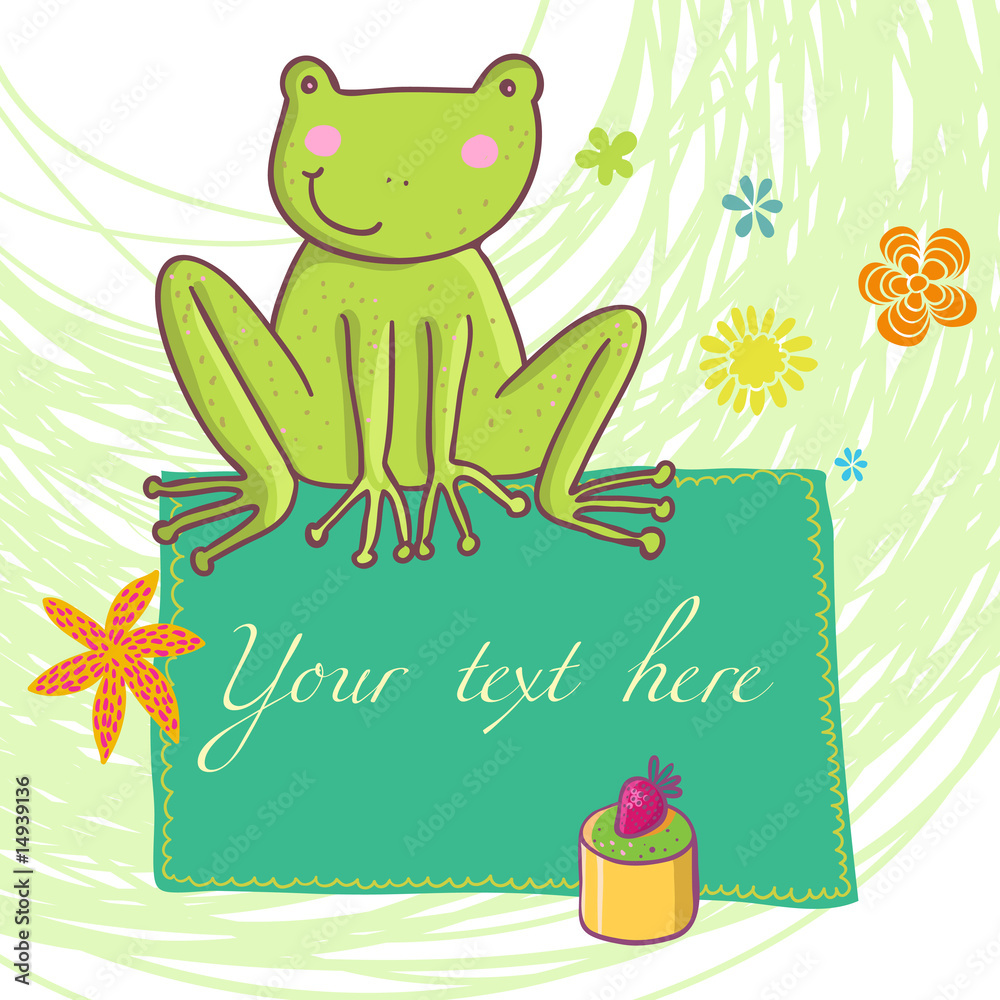 Cartoon frog background Stock Vector | Adobe Stock