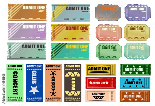 Ticket Admit One Set