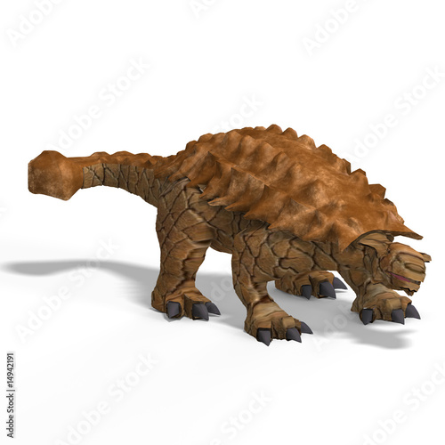 strange dinosaur Ankylosaurus With Clipping Path over white