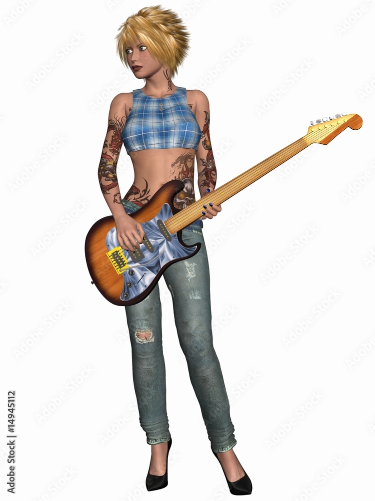 Popstar mit Gitarre Popstar mit Gitarre