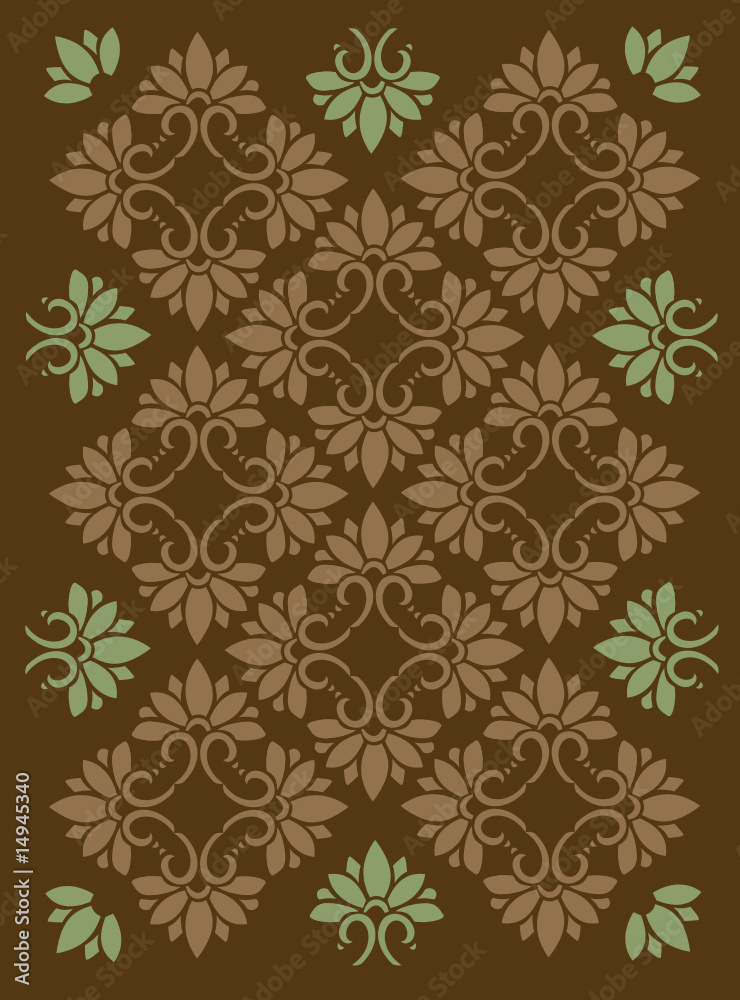 Seamless vector ornamental damask pattern