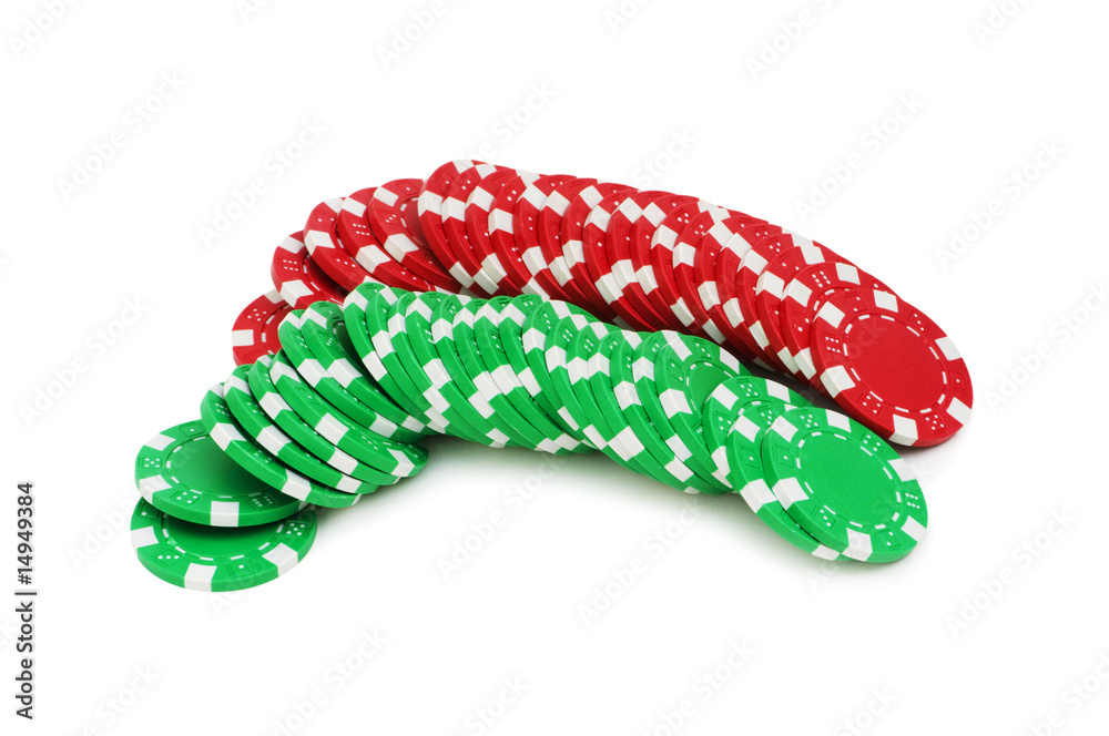 Stack of chips isolated on the white background