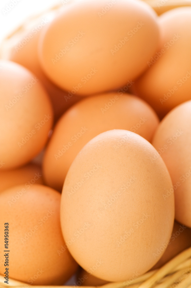 Many brown eggs in the basket - shallow DOF Many brown eggs in the basket - shallow DOF