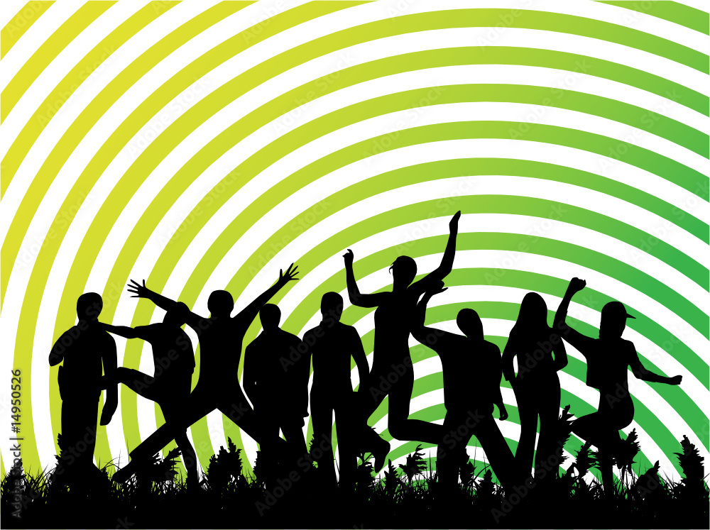 Fototapeta premium Illustration of people jumping