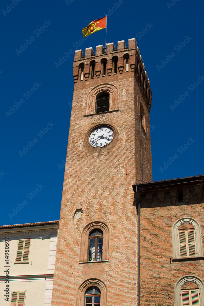 Nizza Monferrato, Italy, the civic palace with the tower