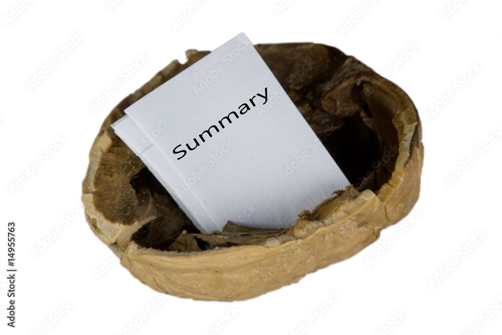 in a nutshell summary Stock Photo Adobe Stock
