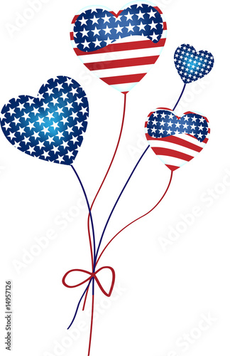 Heart Shaped Balloons with the United States of America