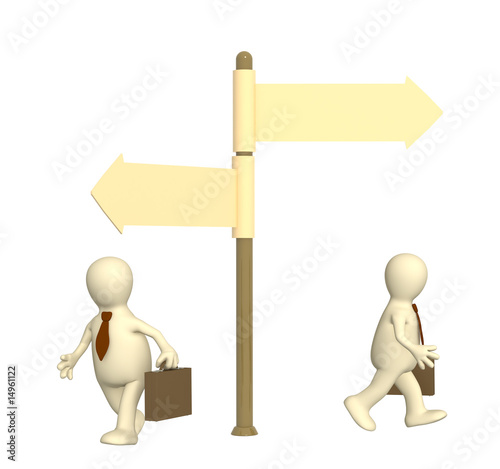 Concept - different direction in business photo