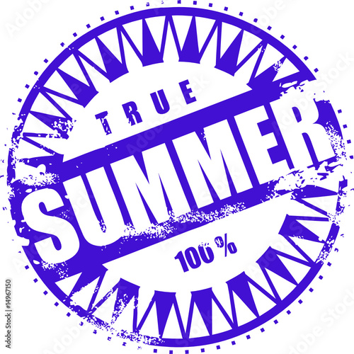 Illustration of a grunge rubber ink stamp: SUMMER