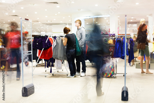 Shoppers at shopping center