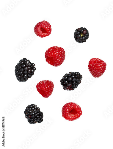 raspberries and blackberries