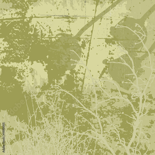 Grunge vector background in olive tones