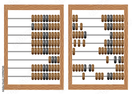 Wooden abacus isolated on white background