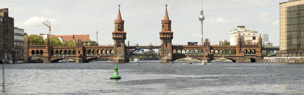 Fototapeta premium Brücken Panorama - Berlin Oberbaumbrücke