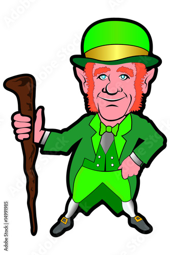leprechaun w/ irish shillelagh