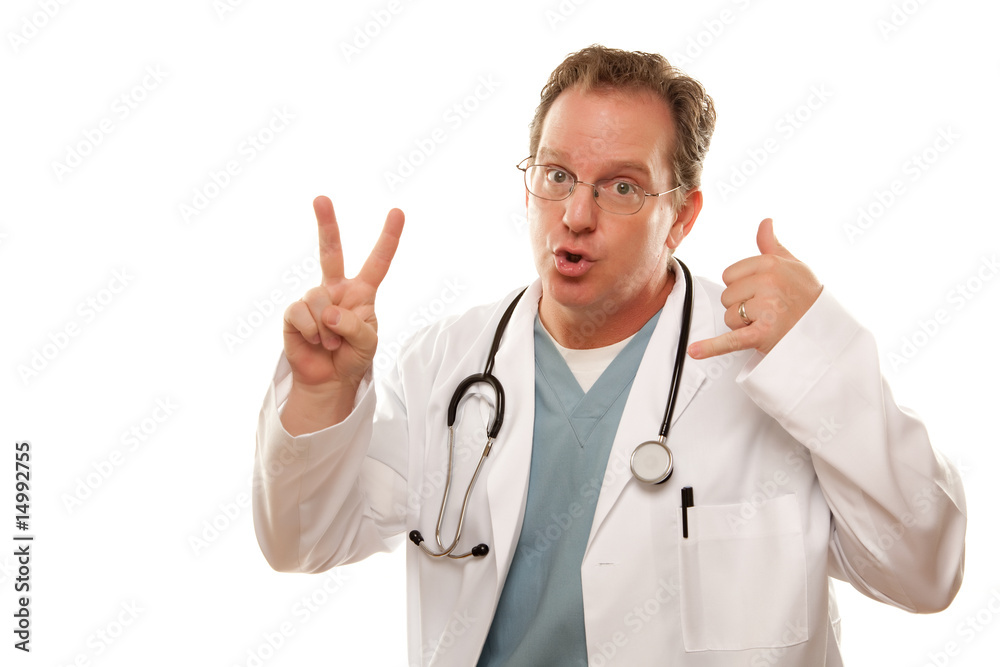 Male Doctor Expressing Take Two and Call Me