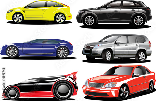 Vector. prestigious sports and offroad cars