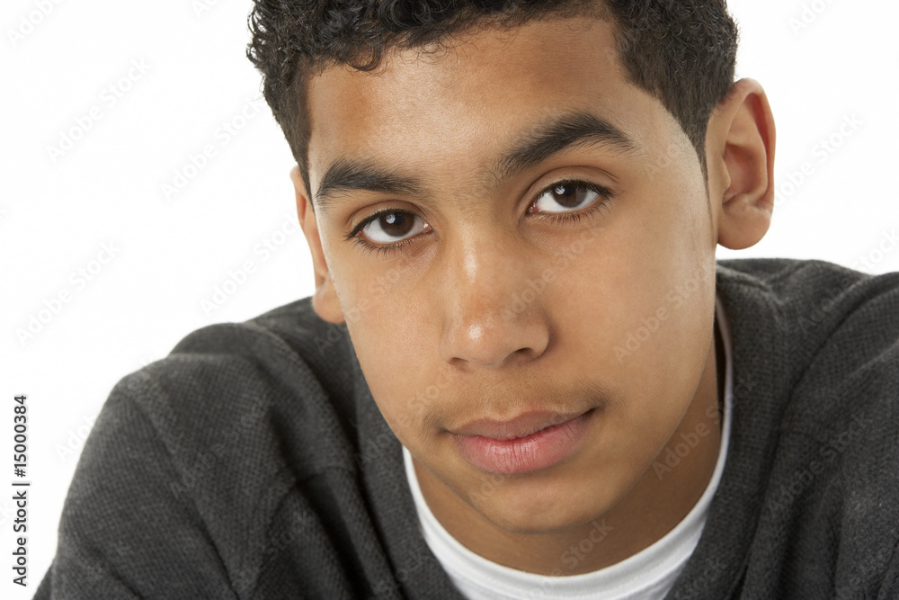 Obraz premium Portrait Of Thoughtful Young Boy