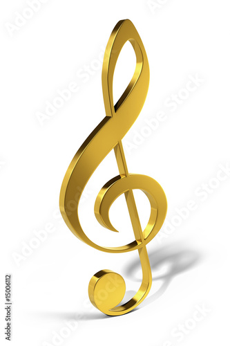 Treble clef, golden musical note