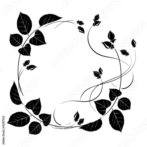 Dekoratives florales Ornament mit Rosenblüte