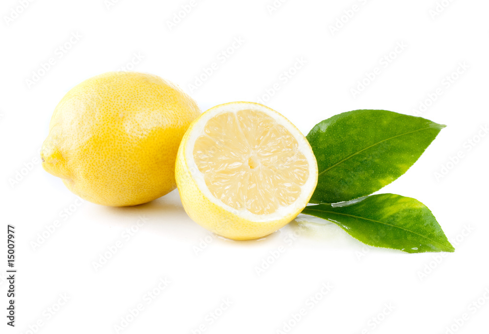 fresh lemon on white