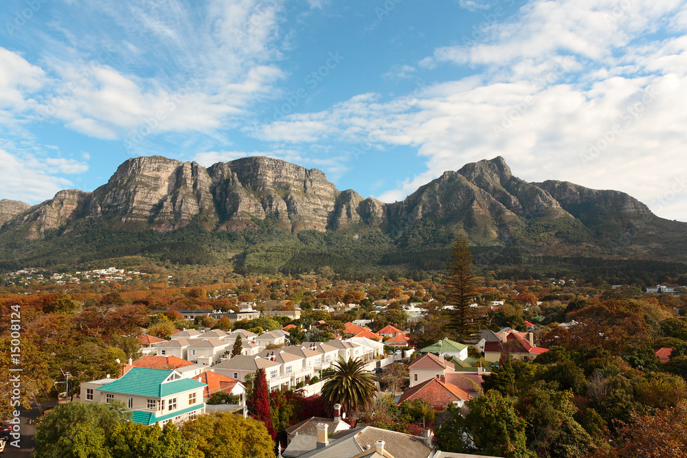 Part of the Table Mountain chain and suburbs on its slopes