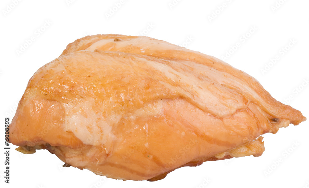 Smoked chicken breast on a white background Smoked chicken breast on a white background
