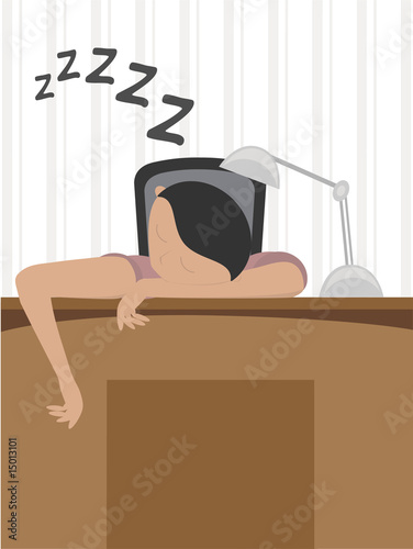 Man asleep on desk