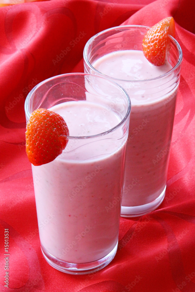 Milchschake,Erdbeeren