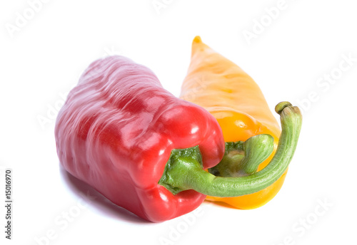 Red and yellow sweet peppers