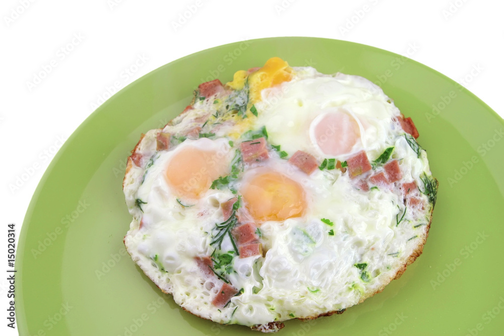 fried egg with sausage