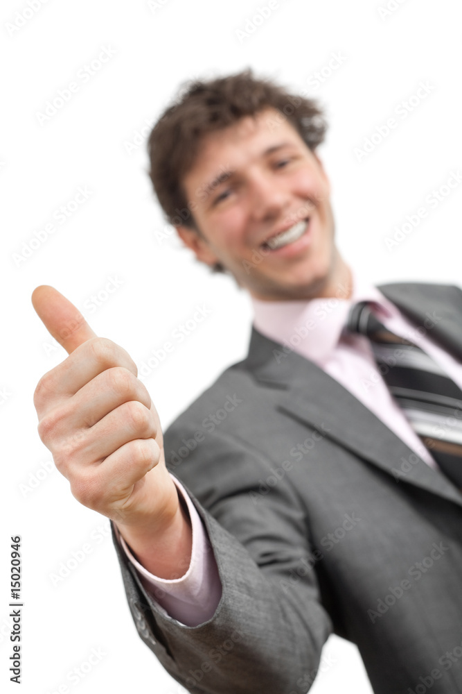 Businessman showing OK Businessman showing OK