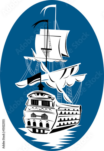 Historical tall sailing ship galleon