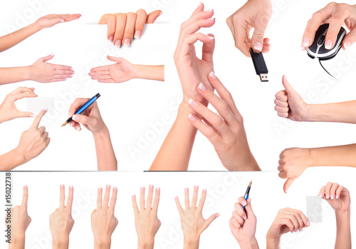 Hand gestures set  isolated