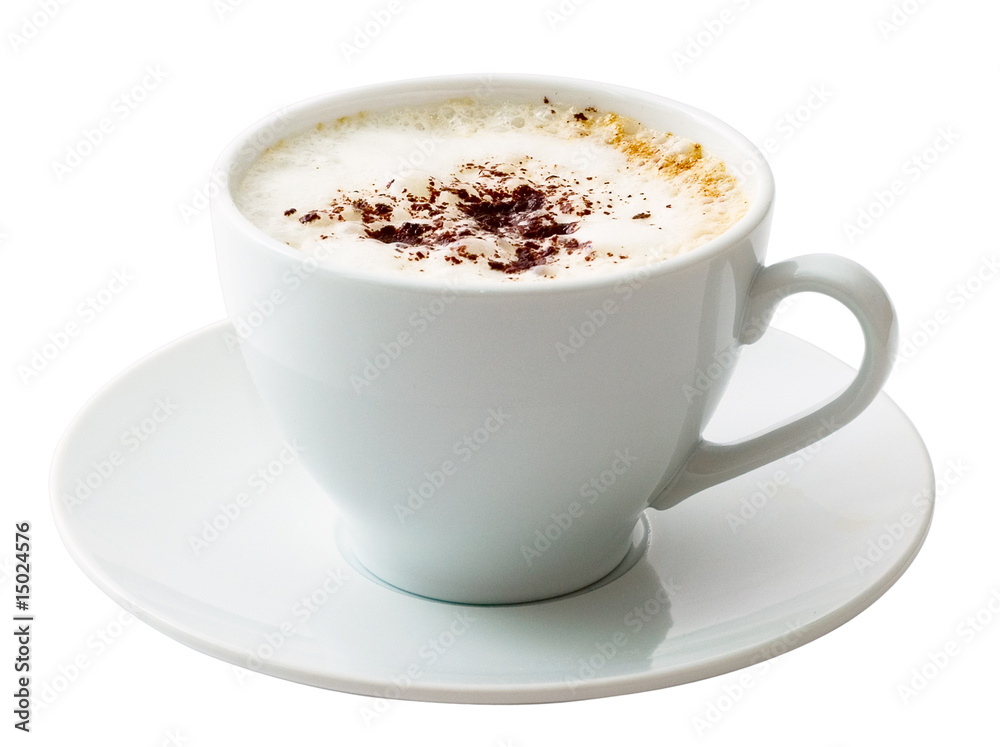 Fototapeta premium White mug of coffee isolated
