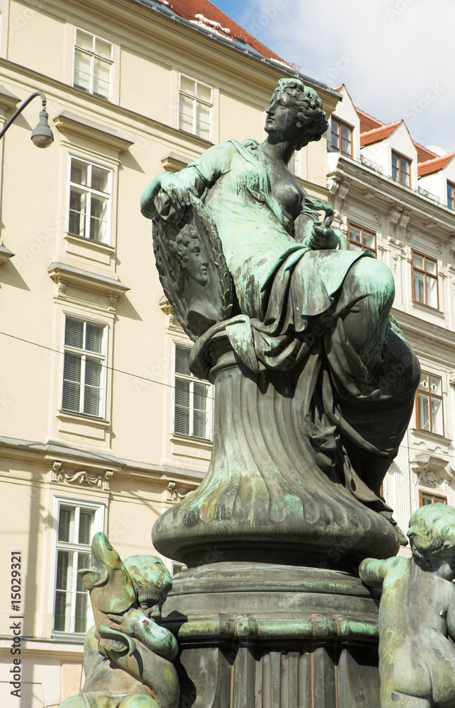 Statues infront of buildings in Vienna