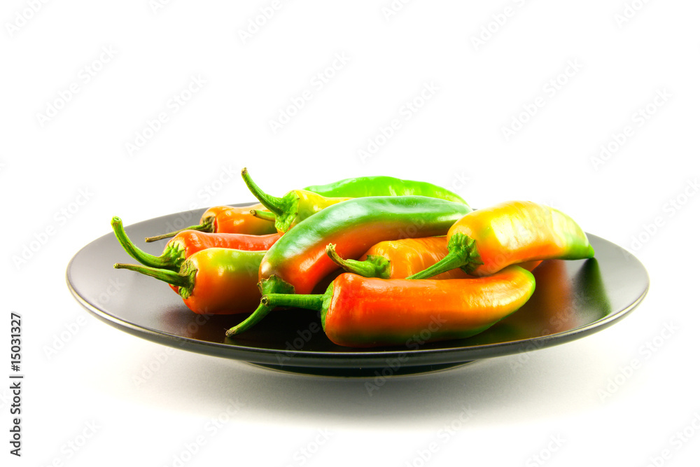 Chillis on a Black Plate