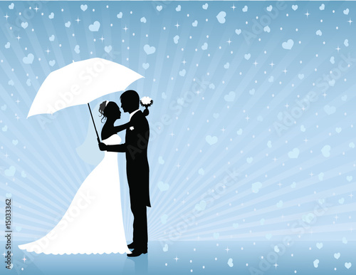 Blue wedding background.