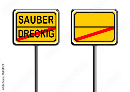 Information auf Schild