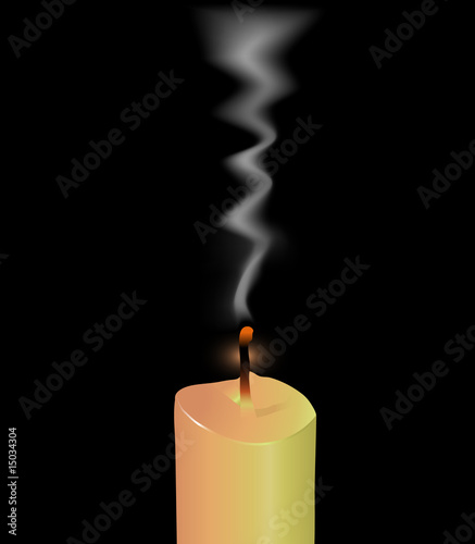 Blown Off Candle with SMoke (Vector)