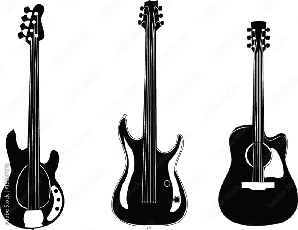 Fototapeta premium guitars collection - vector